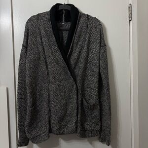 lululemon athletica Heathered Black Shawl Collar Cardigan